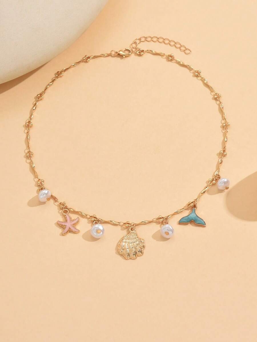 SHEIN  قلادة ناعمة  بأشكال نجم البحر و الصدف