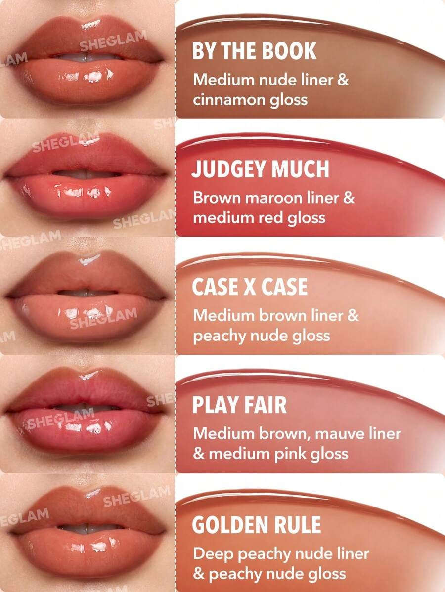 SHEGLAM أحمر شفاه 2 في 1 ليب لاينر وجلوس