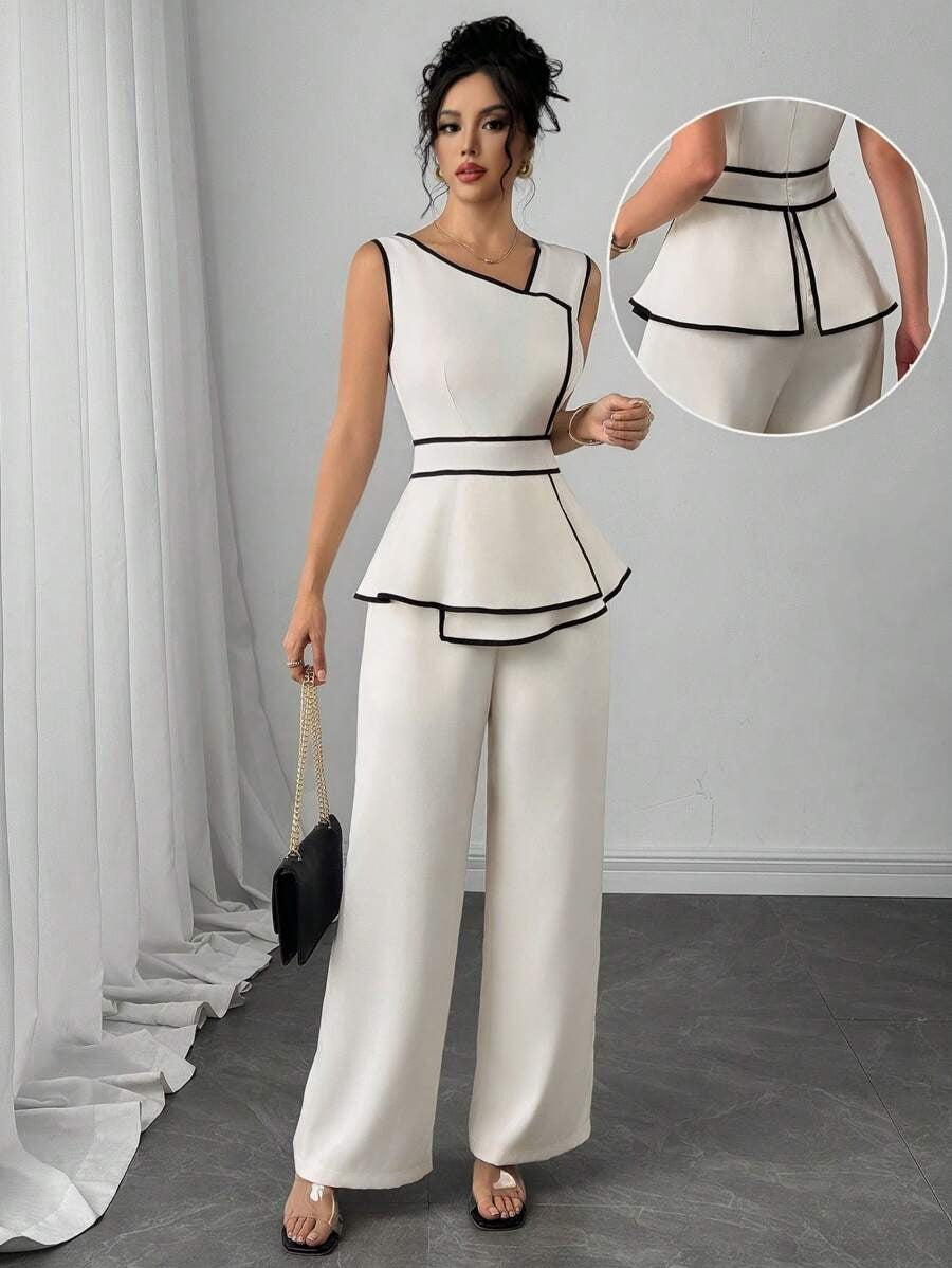 SHEIN Modelyn جمبسوت أنيق بلون مشمشي