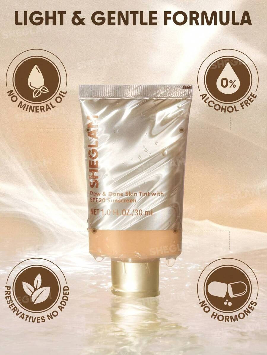 SHEGLAM Dew & Done SPF20 – Light Medium عينة ملون خفيف للبشرة