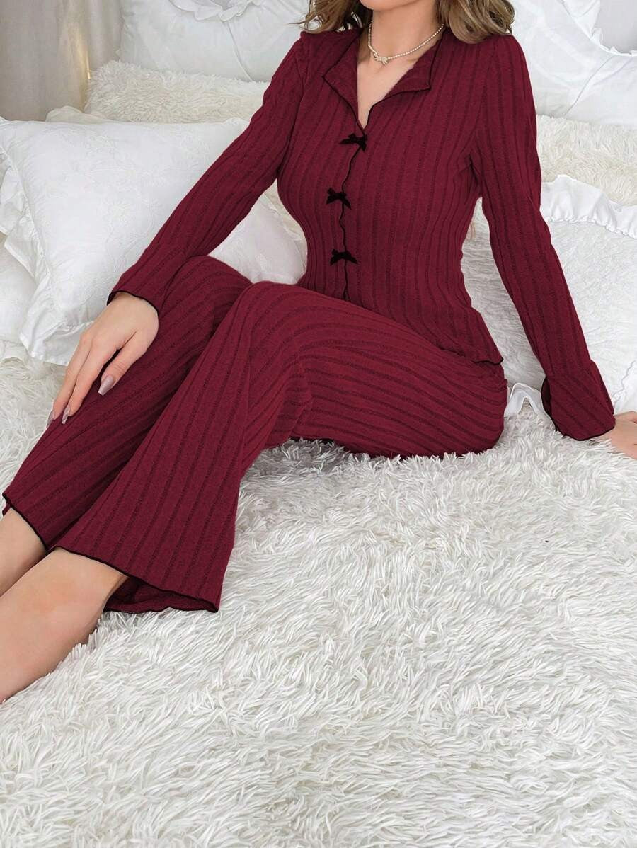 SHEIN طقم بيجامة بفيونكة