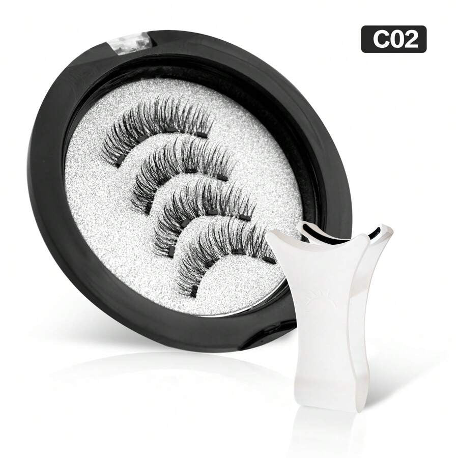 SHEIN Waloshow طقم رموش مغناطيسية طبيعية بدون غراء