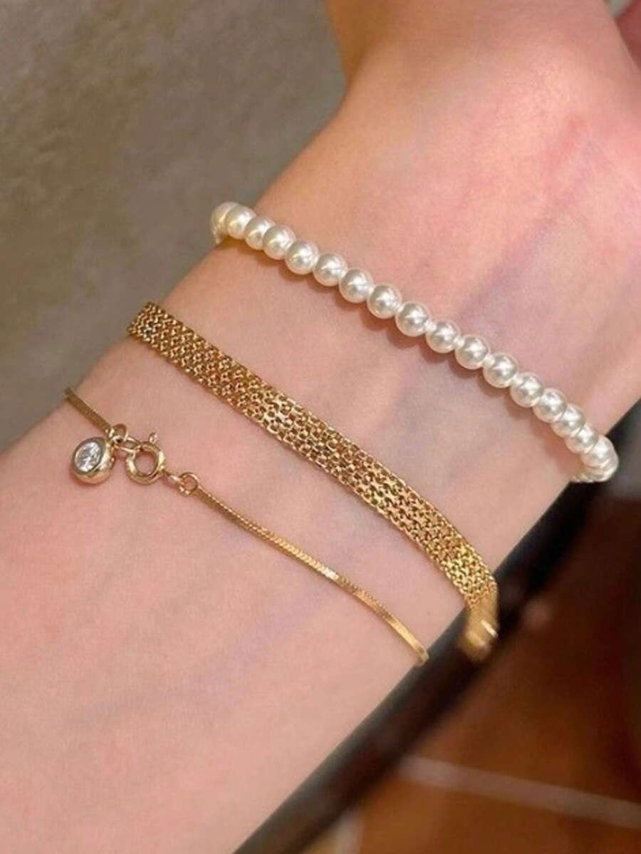 SHEIN سوار عريض ذهبي أنيق