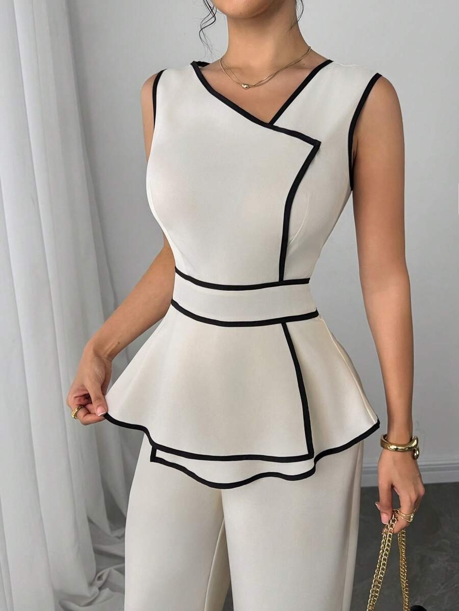 SHEIN Modelyn جمبسوت أنيق بلون مشمشي
