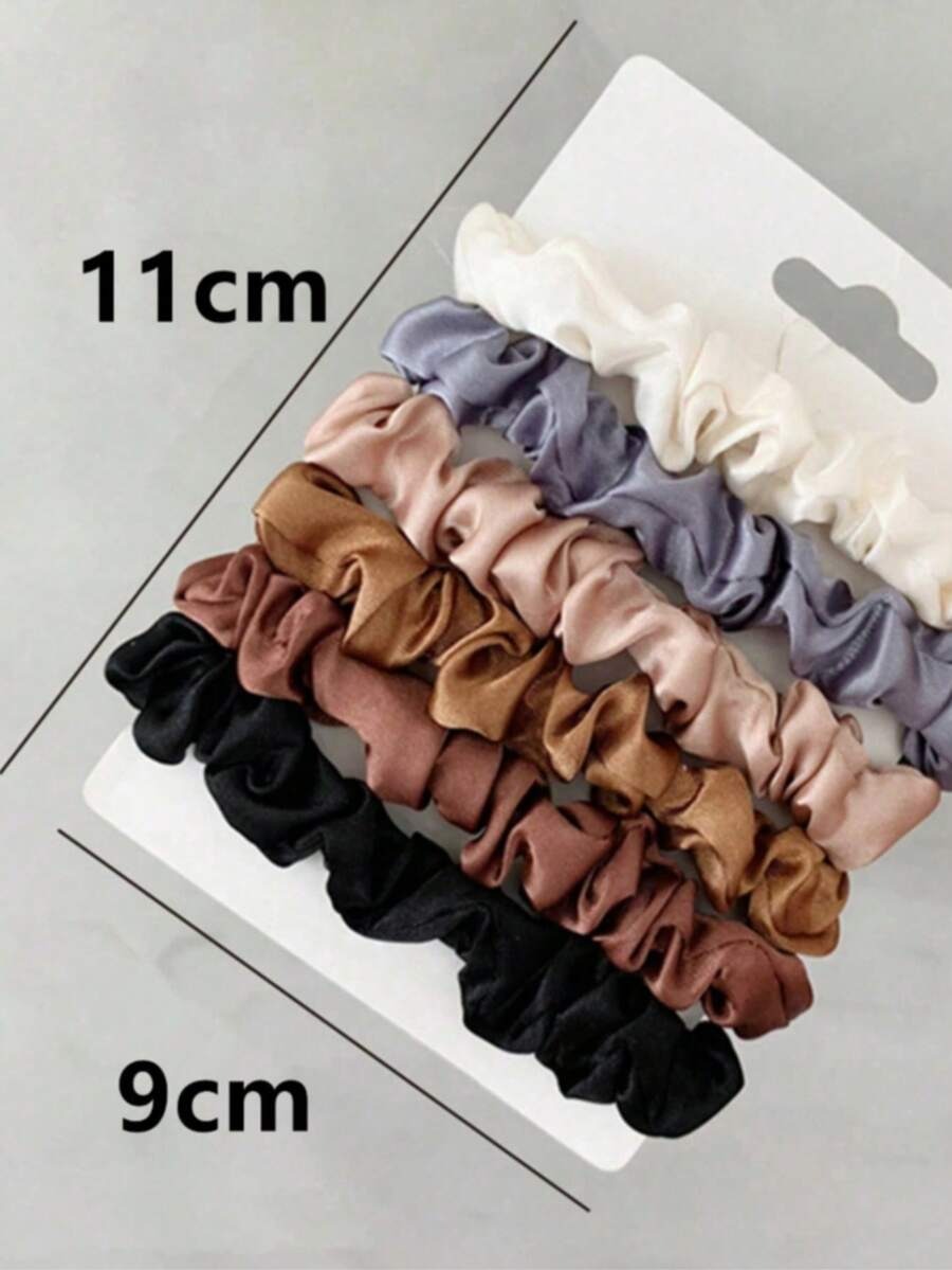 SHEIN أربطة شعر حريرية ساتان بألوان متنوعة