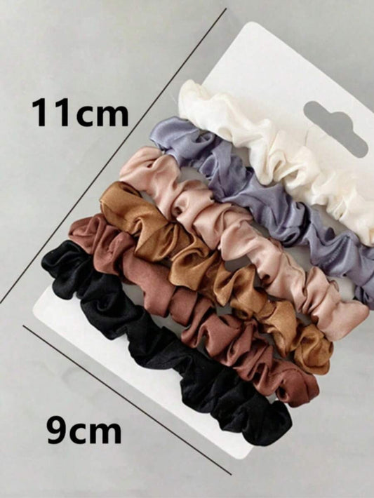 SHEIN أربطة شعر حريرية ساتان بألوان متنوعة