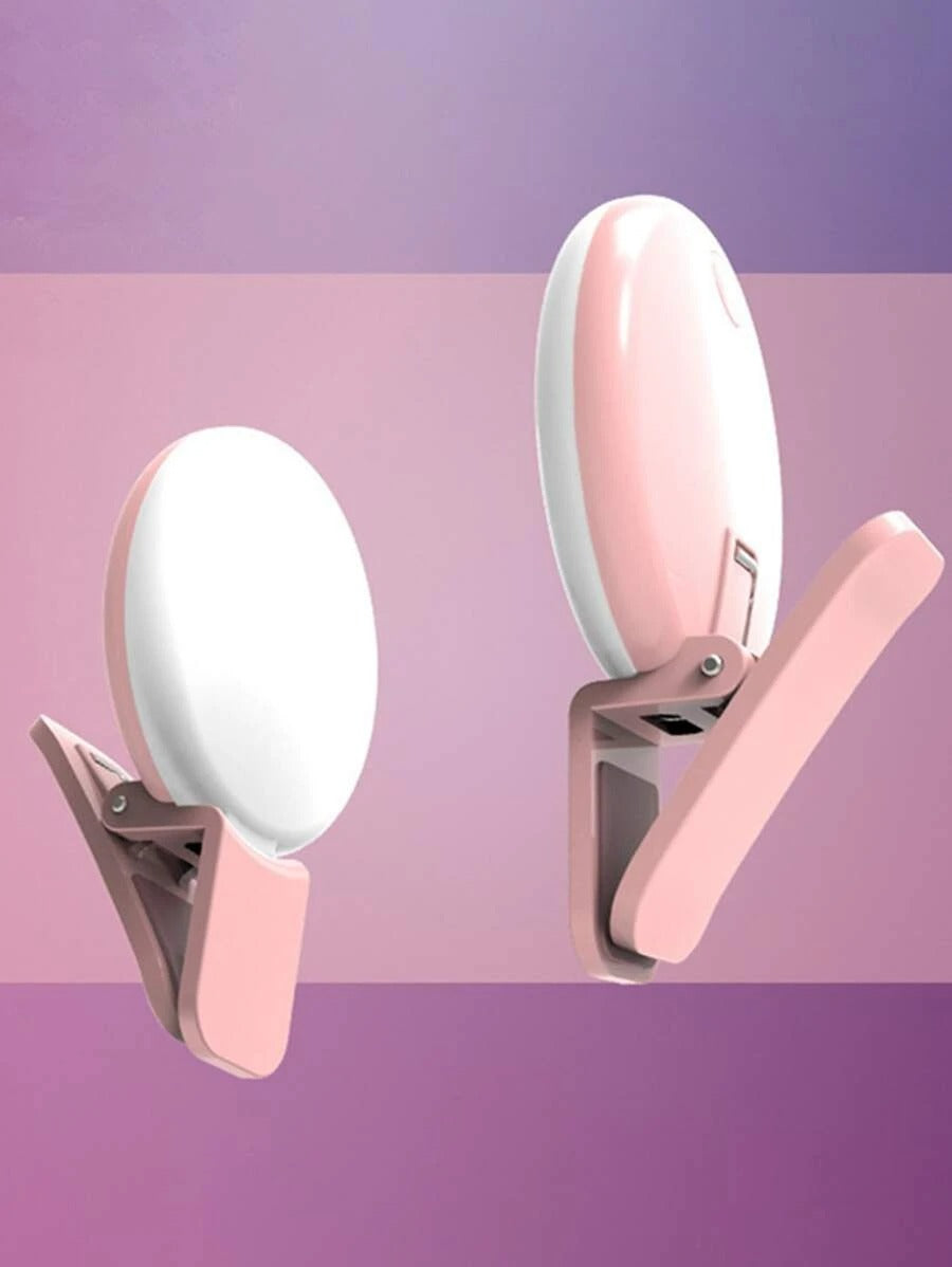 SHEIN حلقة إضاءة سيلفي LED محمولة بلون وردي