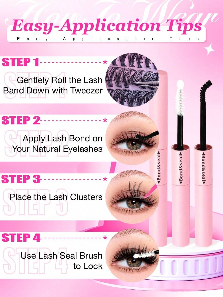 SHEIN طقم رموش فردية 200 قطعة لمظهر ناعم وطبيعي