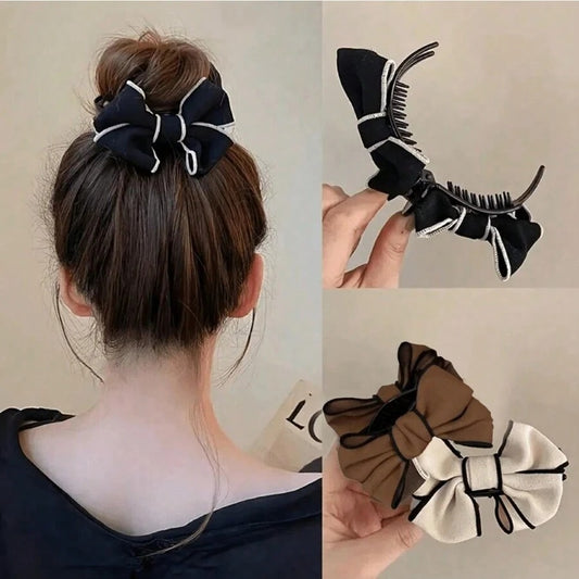 SHEIN مشبك شعر بفيونكة قماش كبيرة