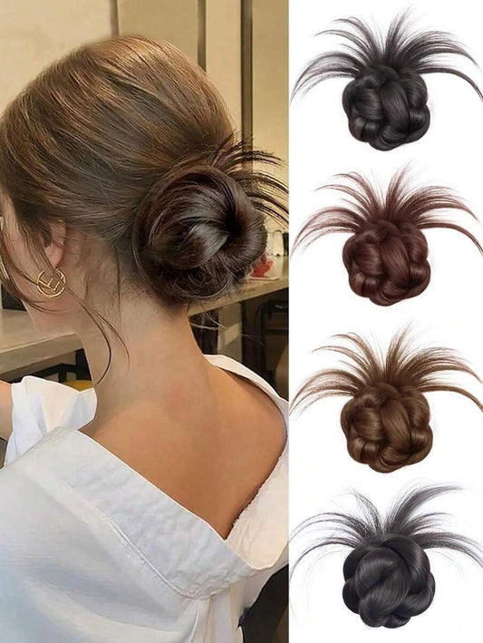 SHEIN كعكة شعر صناعية مزدوجة  ربطة ملفوفة بمشبك خلفي