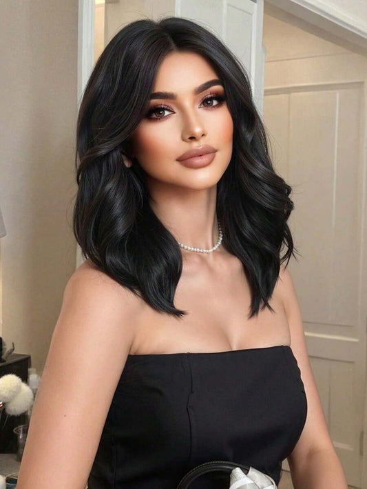 SHEIN باروكة ستايل وتر ويف شعر أسود