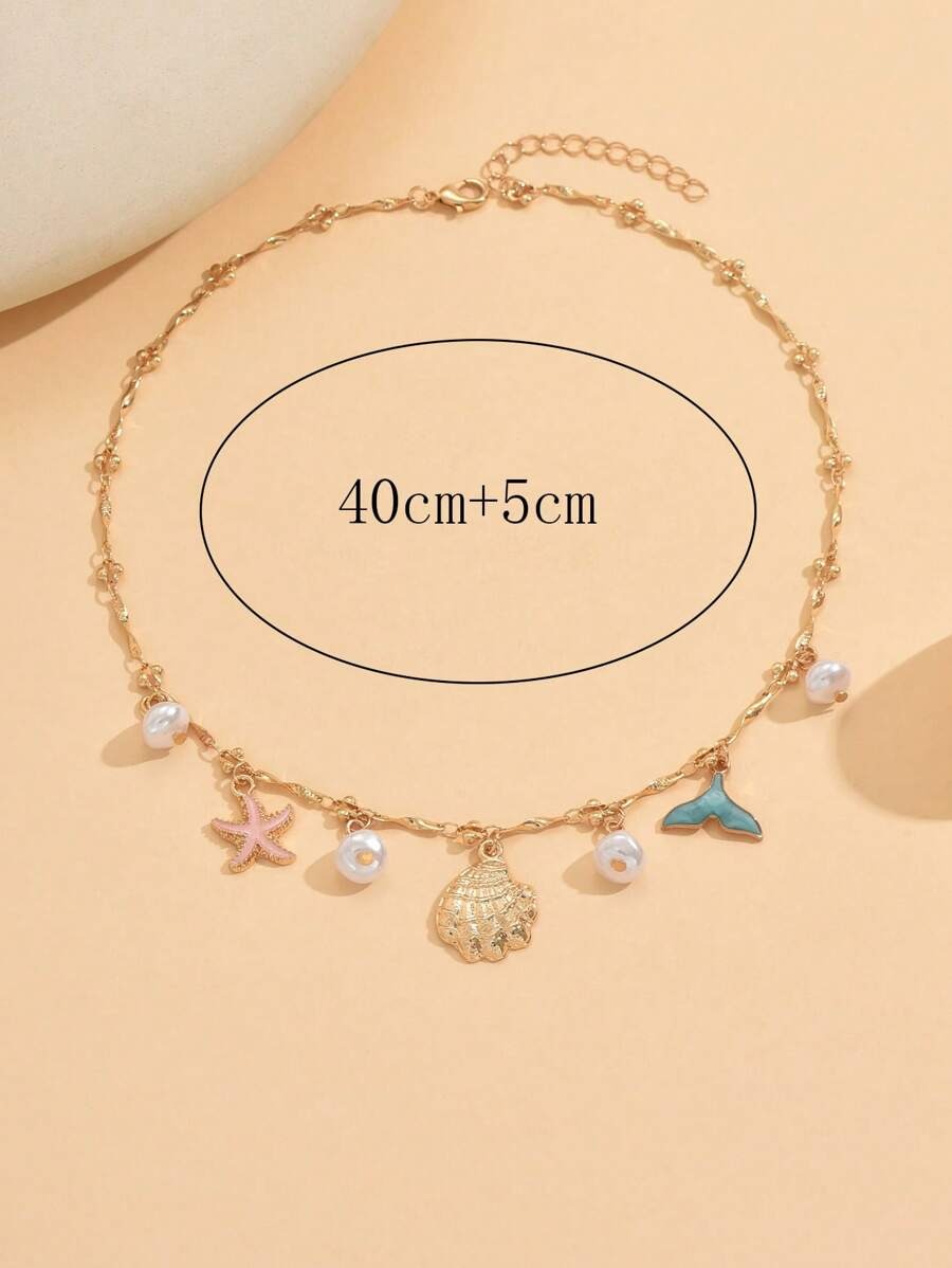 SHEIN  قلادة ناعمة  بأشكال نجم البحر و الصدف