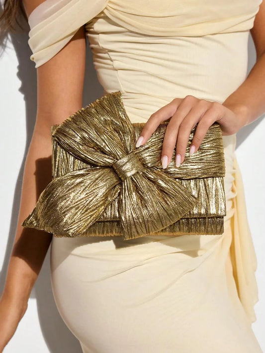 SHEIN BAE حقيبة كلاتش نسائية مزينة بفيونكة للحفلات والسهرة