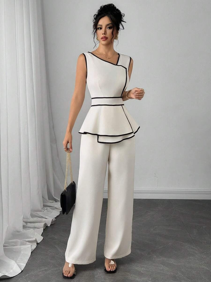SHEIN Modelyn جمبسوت أنيق بلون مشمشي
