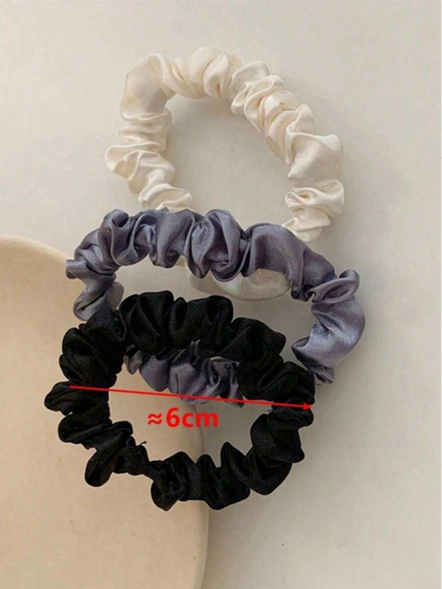 SHEIN أربطة شعر حريرية ساتان بألوان متنوعة