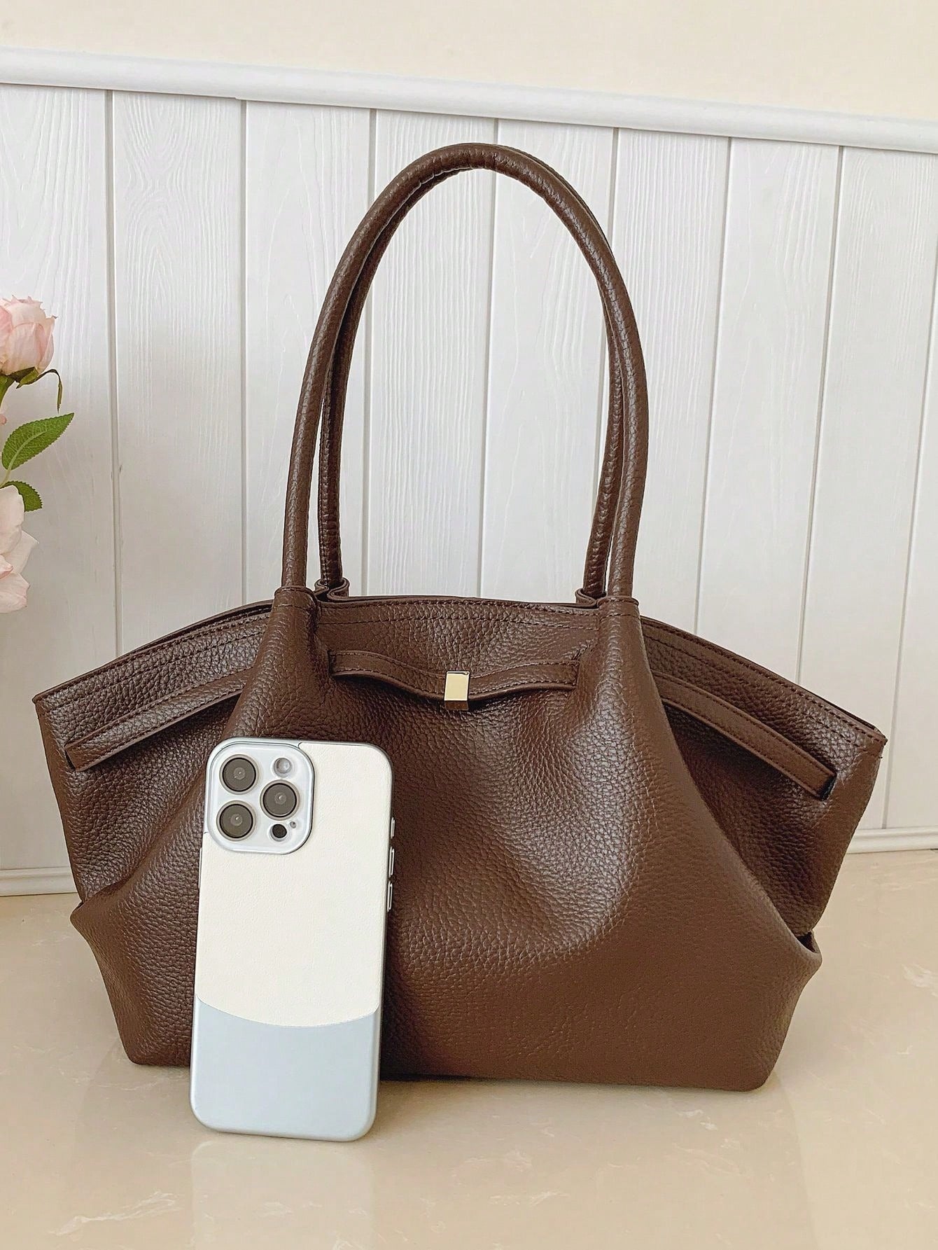 SHEIN حقيبة كتف نسائية جلدية عصرية