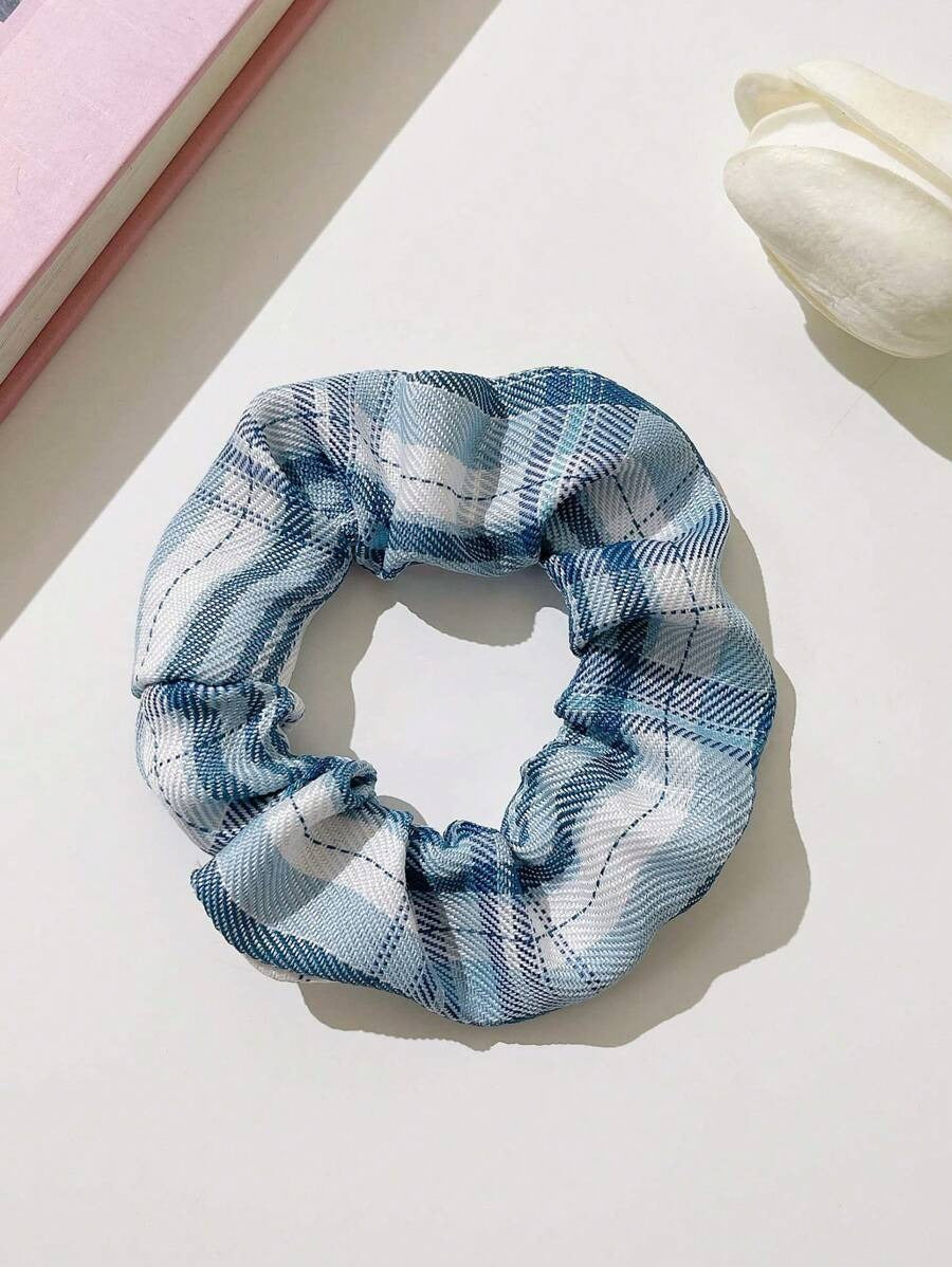 SHEIN مجموعة 10 قطع ربطات شعر نسائية كاجوال بتصميم مربعات وزهور