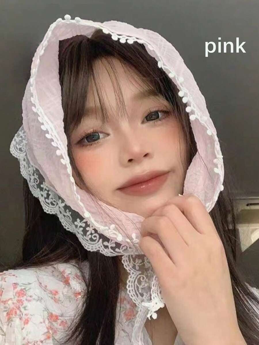 SHEIN وشاح رأس دانتيل فرنسي أنيق