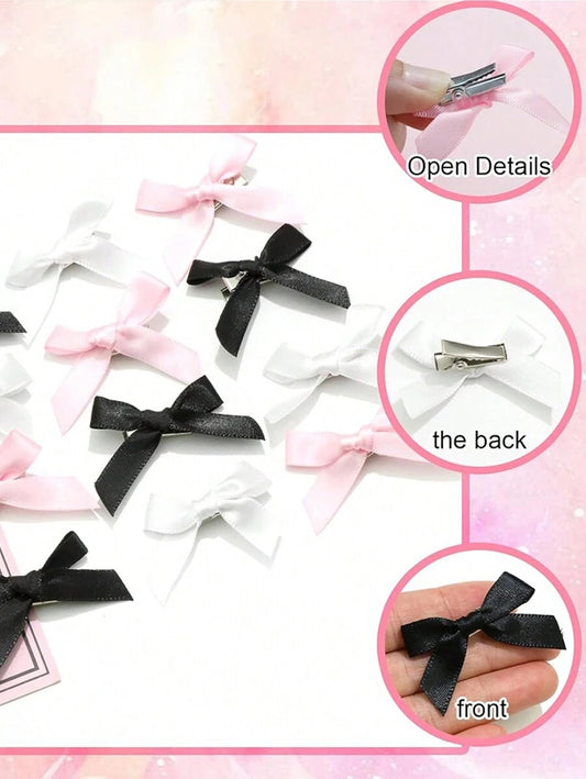 SHEIN مجموعة مشابك شعر حريرية بشكل فراشات و فيونكات
