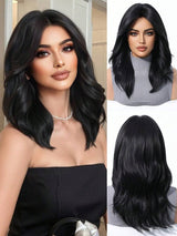SHEIN باروكة سوداء طويلة مجعدة 18 بوصة مقاومة للحرارة