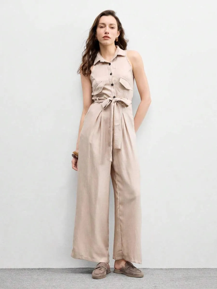 SHEIN CUCCOO BIZCHIC صنادل نسائية مسطحة باللون الخاكي