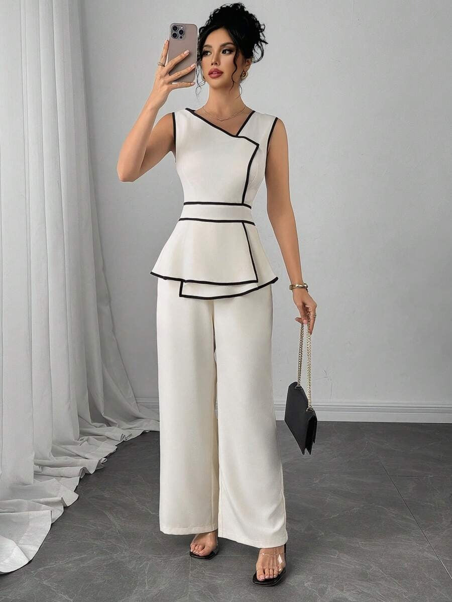 SHEIN Modelyn جمبسوت أنيق بلون مشمشي