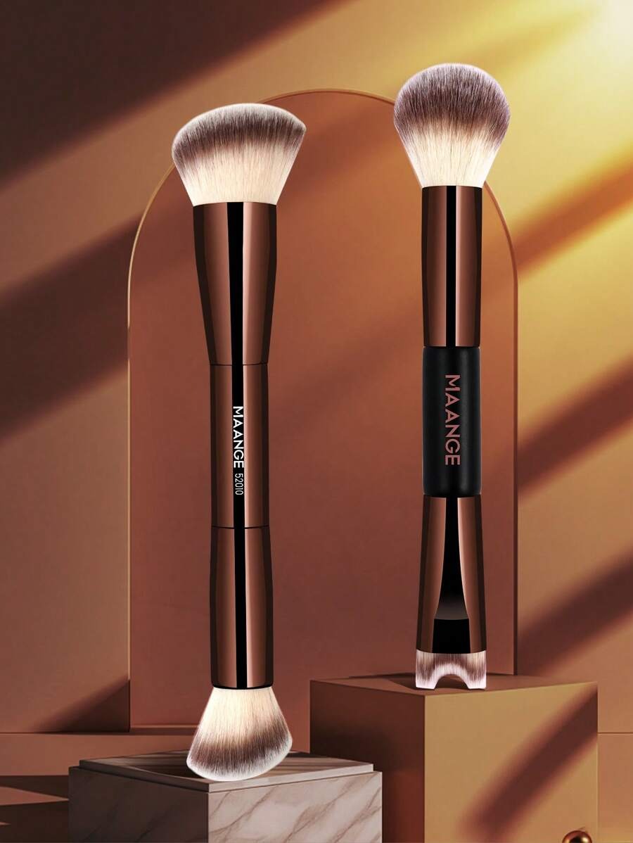 SHEIN MAANGE  فرشاة مكياج احترافية برأسين لتحديد الأنف وتوزيع الهايلايتر لون أسود