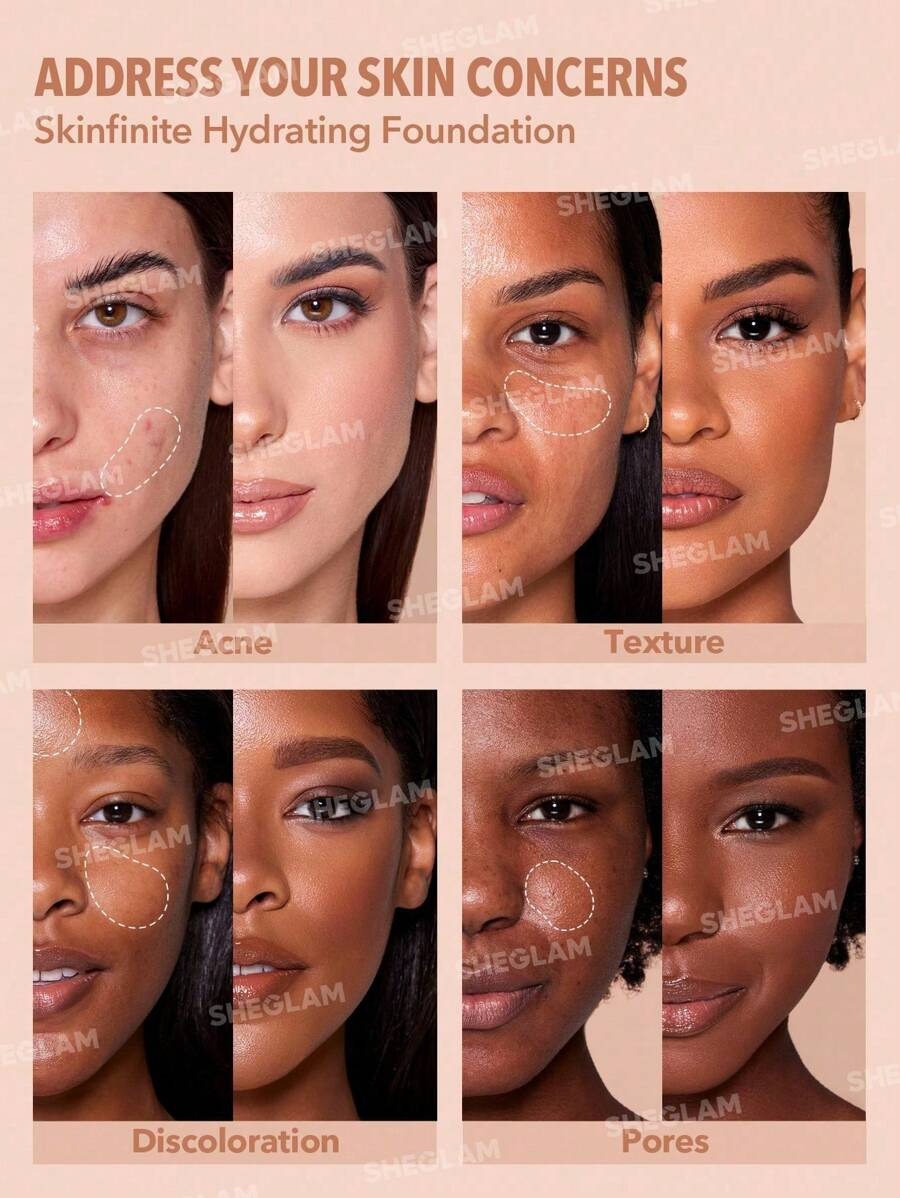 SHEGLAM Peach Flawless Dewy عينة كريم أساس