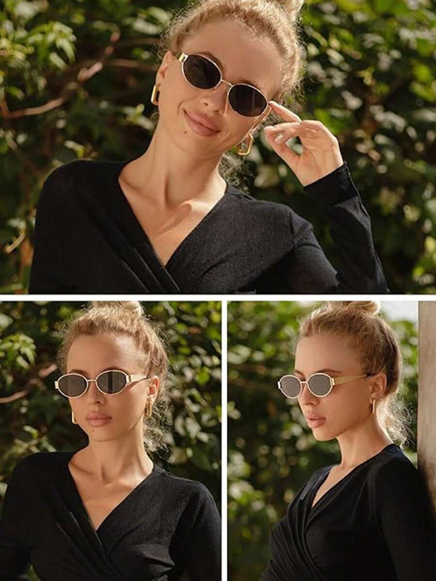 SHEIN نضارة شمس بيضاوية لون رمادي