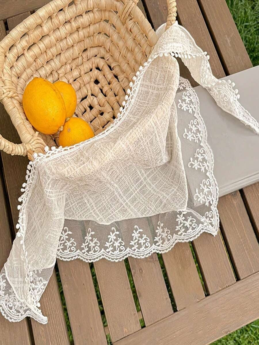 SHEIN وشاح رأس دانتيل فرنسي أنيق