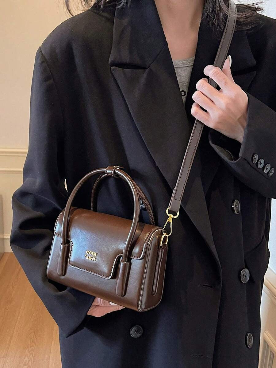 SHEIN بحقيبة يد كروس بلون قهوة بني