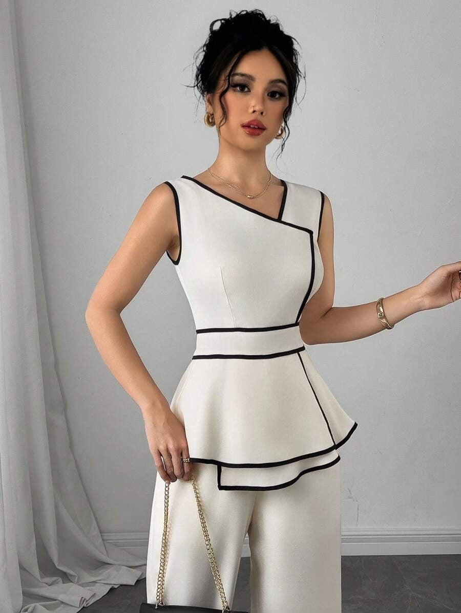 SHEIN Modelyn جمبسوت أنيق بلون مشمشي