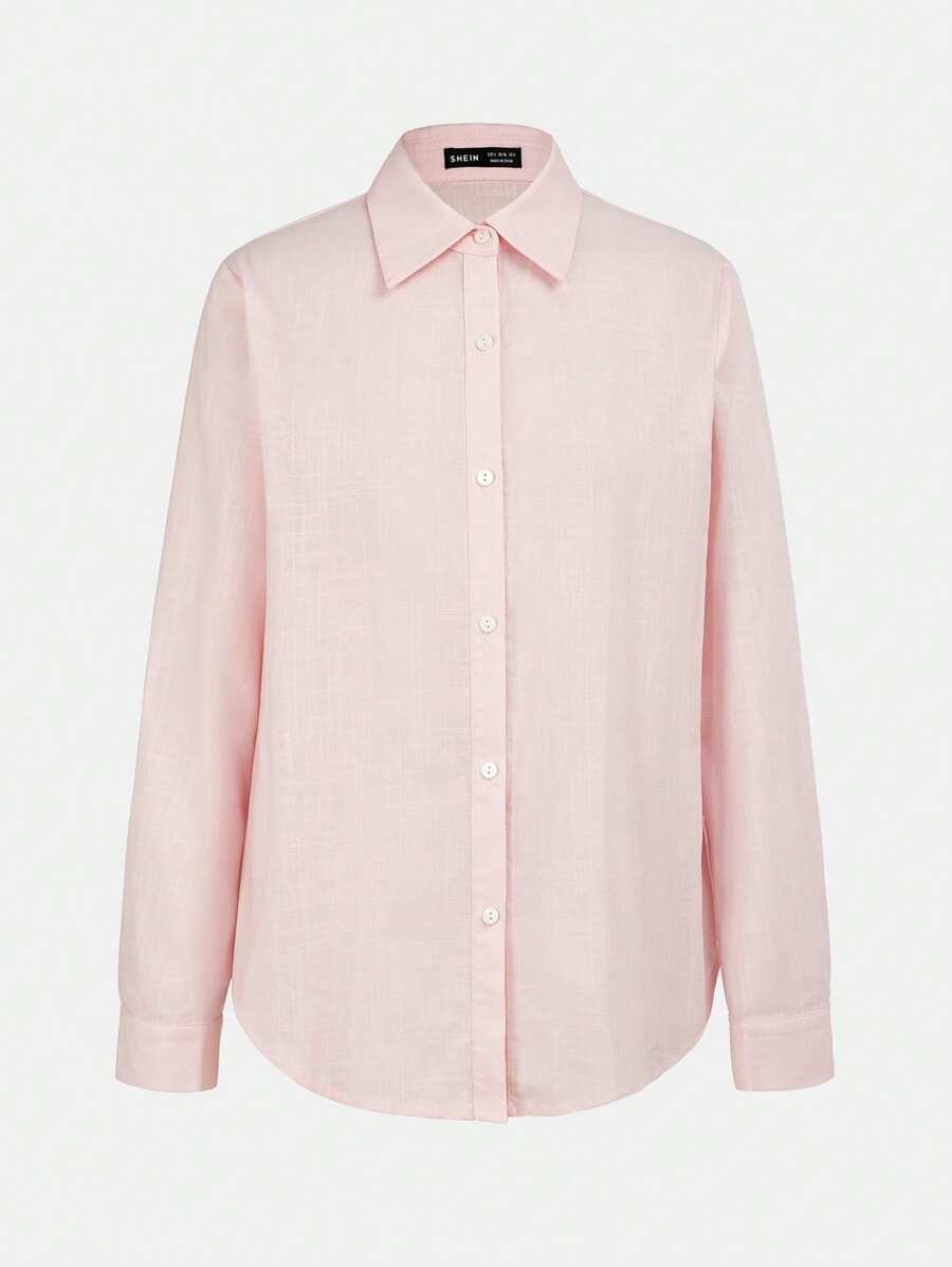 SHEIN BizChic  قميص صيفي أنيق بلون وردي