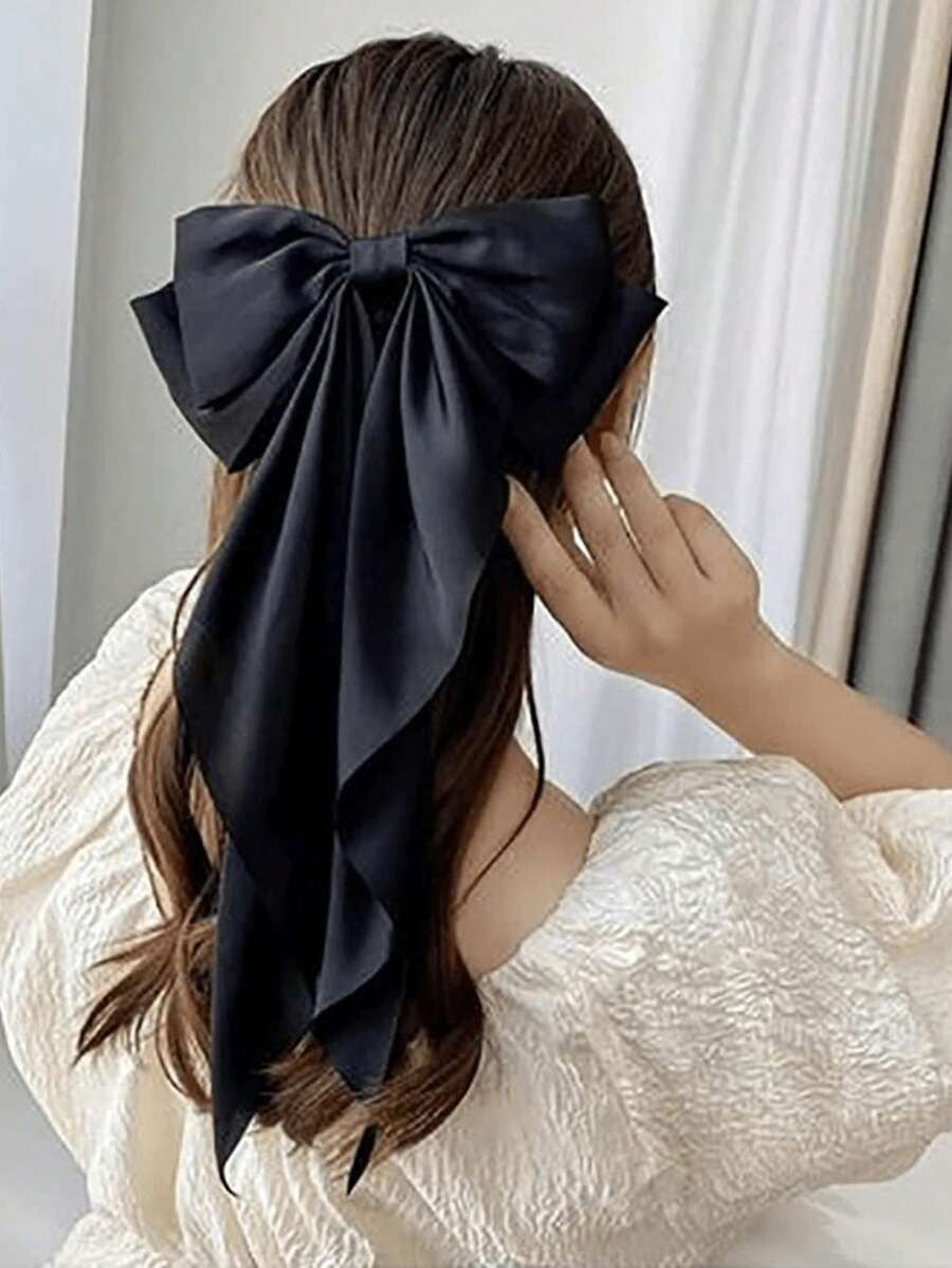 SHEIN مشابك شعر فيونكة سوداء وبيضاء ووردية
