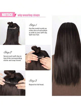 SHEIN إكستنشن شعر أسود طويل مستقيم ب 5 مشابك