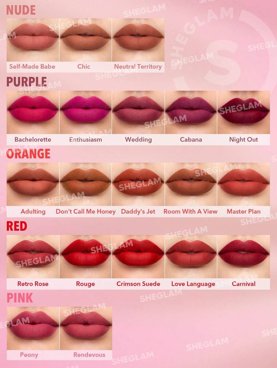 SHEGLAM Matte Allure Carnival أحمر شفاه بلون