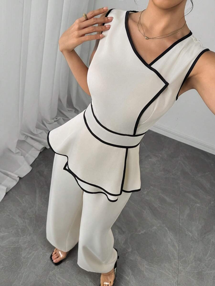 SHEIN Modelyn جمبسوت أنيق بلون مشمشي
