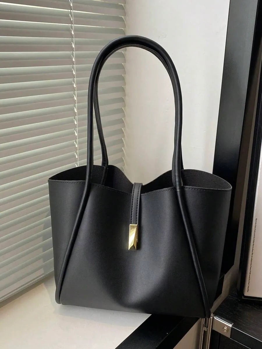 SHEIN حقيبة كتف نسائية فاخرة بلون متسق ورقي