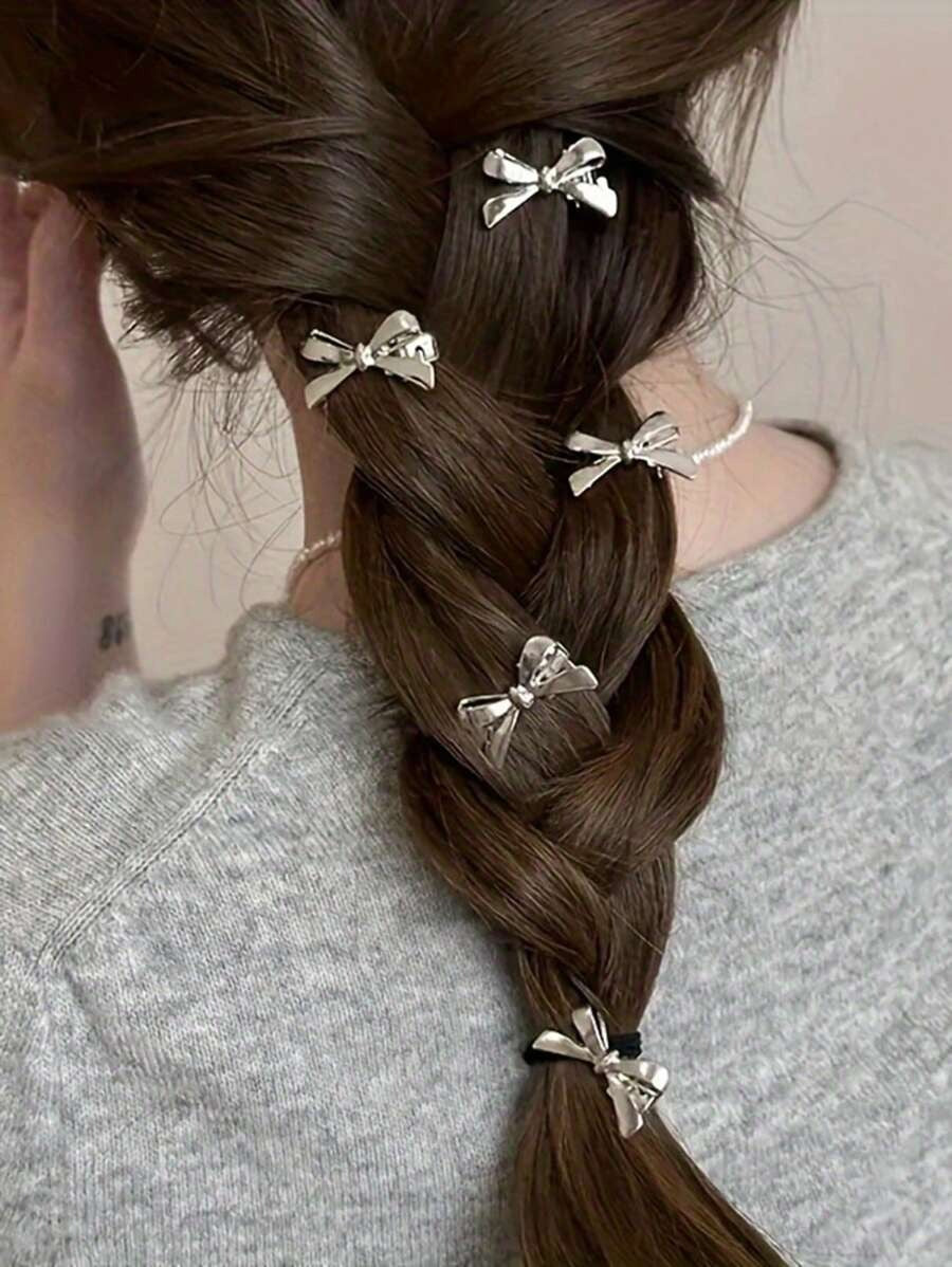 SHEIN مشابك شعر معدنية بشكل فيونكة