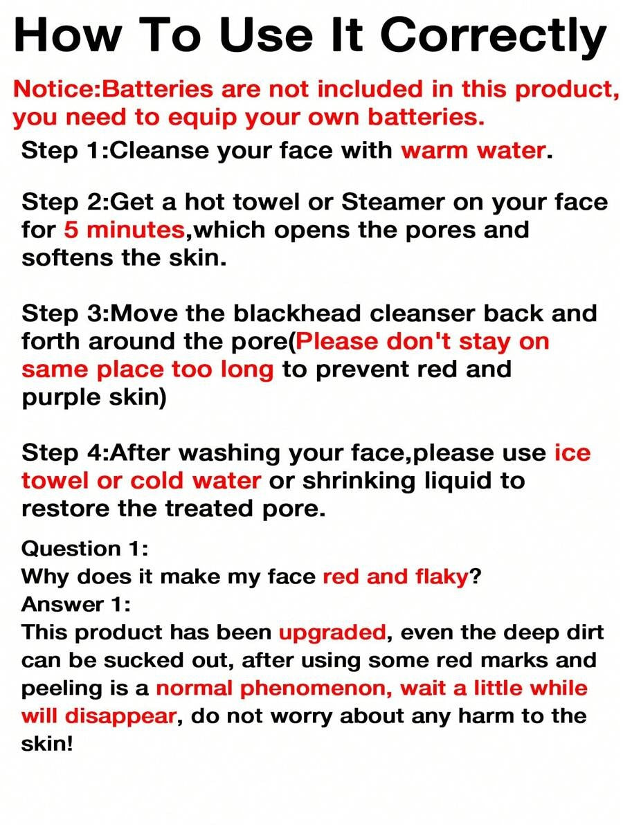 SHEIN GENAI جهاز شفط الرؤوس السوداء لون أبيض