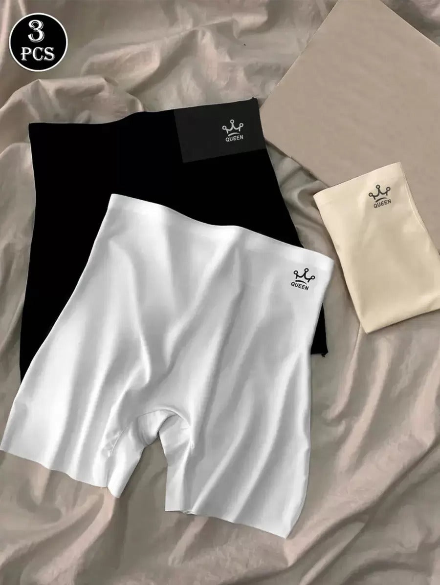 SHEIN  طقم 3 قطع سراويل نسائية مريحة بوي شورتس بخصر عالي
