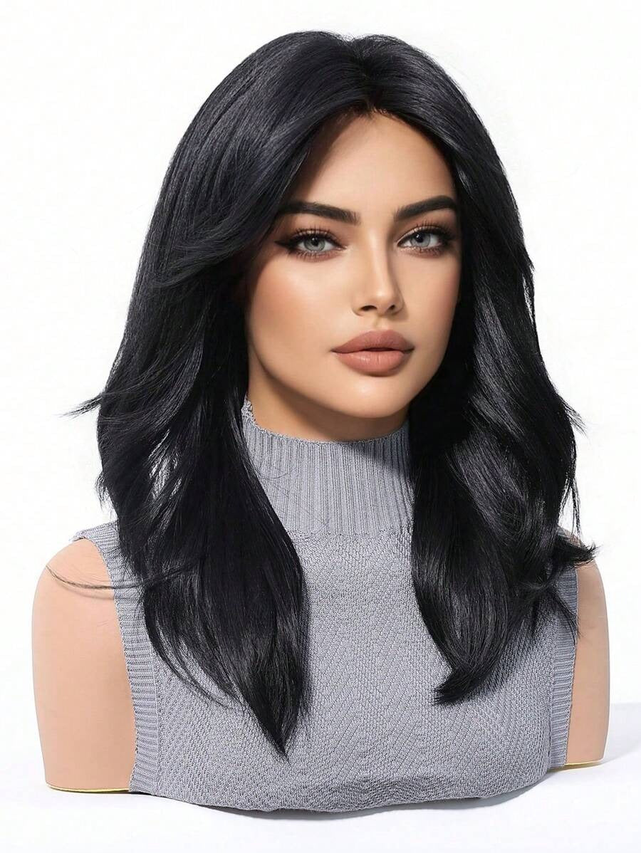 SHEIN باروكة ستايل وتر ويف شعر أسود