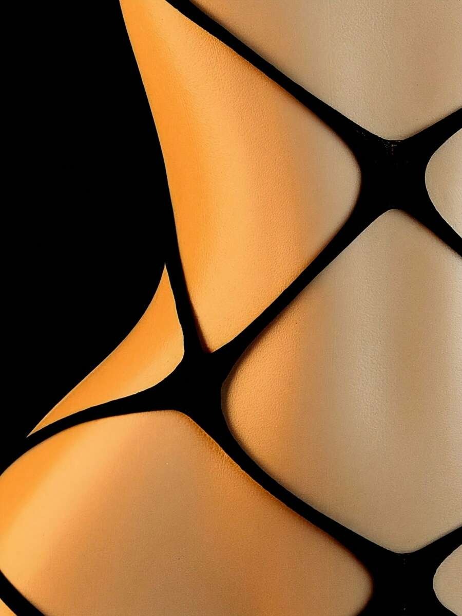 SHEIN جمبسوت لانجري أسود قصير