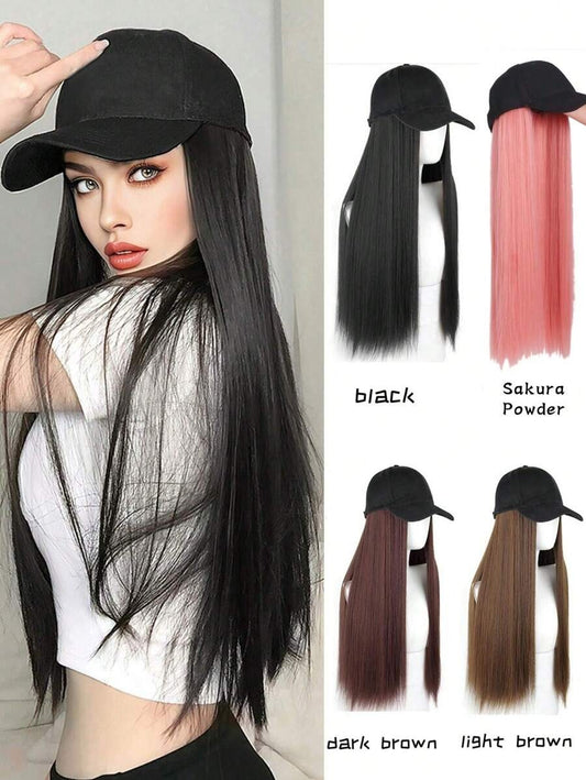 SHEIN كاب بباروكة شعر طويل مستقيم ستايل ناعم وطبيعي