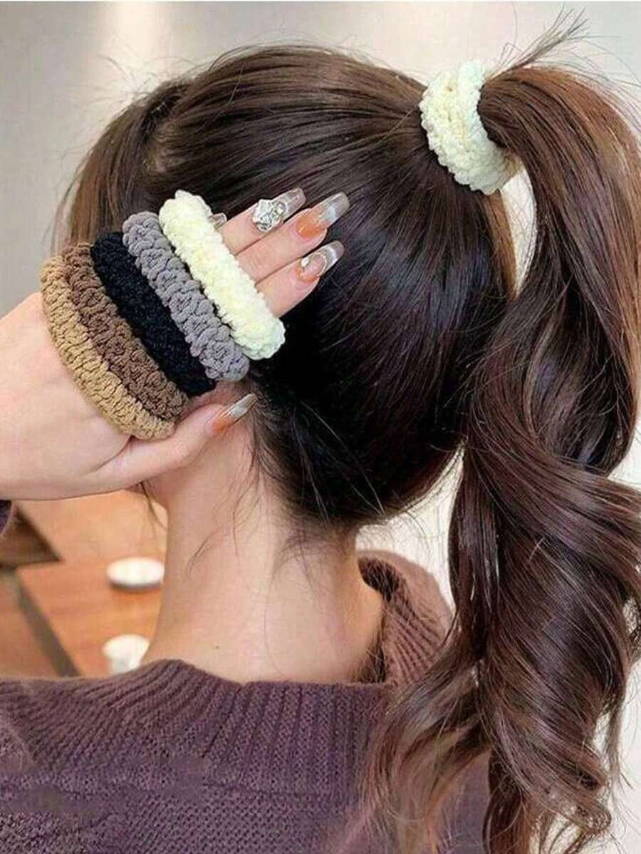 SHEIN  أربطة شعر مطاطية سميكة ومرنة