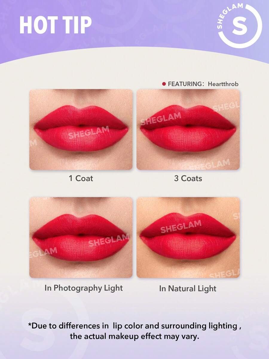 SHEIN Liftoff أحمر شفاه سائل مطفي بلون