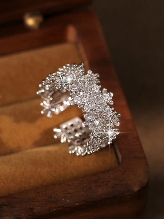 SHEIN jealous young خاتم زركونيا متعدد الطبقات