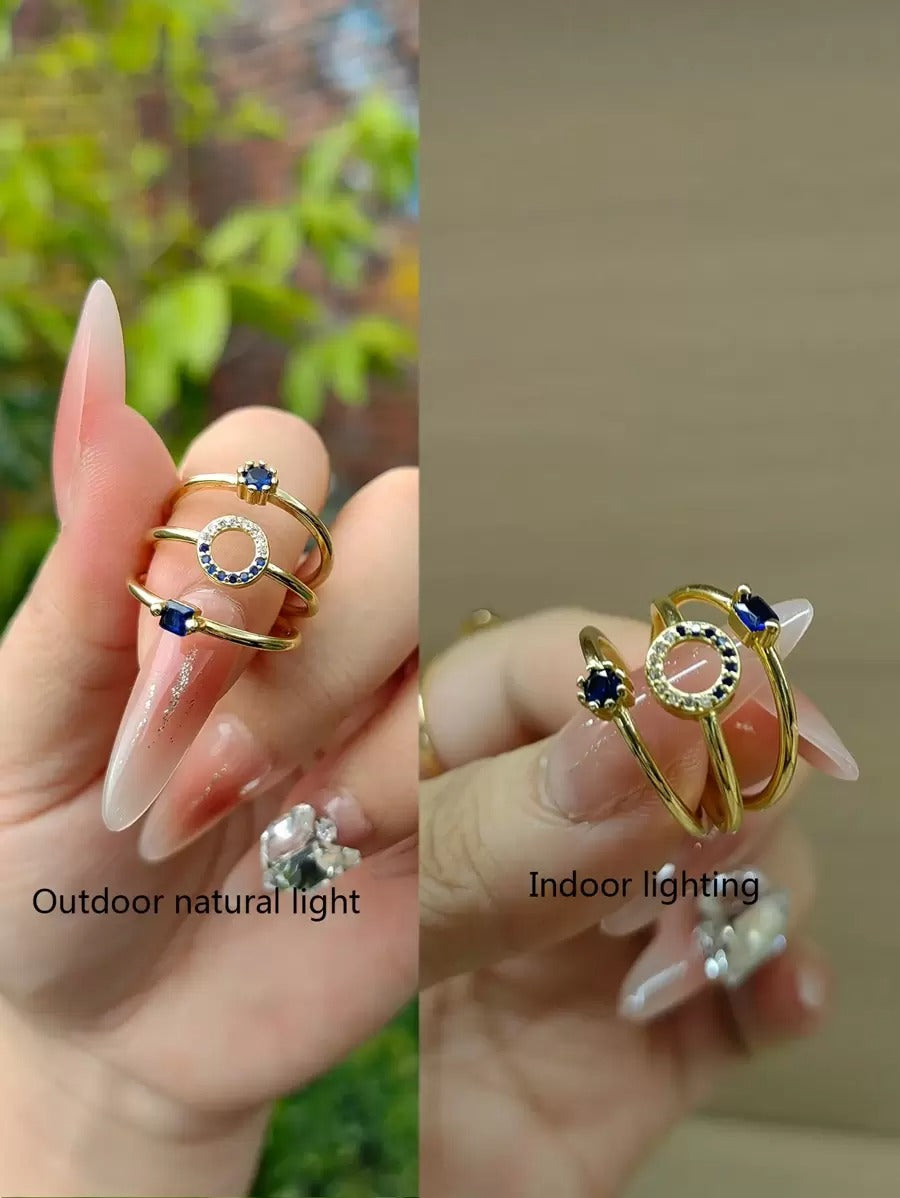 SHEIN طقم 3 خواتم مزينة بحجر الراين