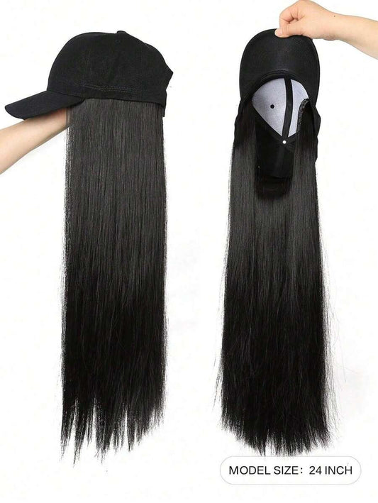 SHEIN كاب بباروكة شعر طويل مستقيم ستايل ناعم وطبيعي