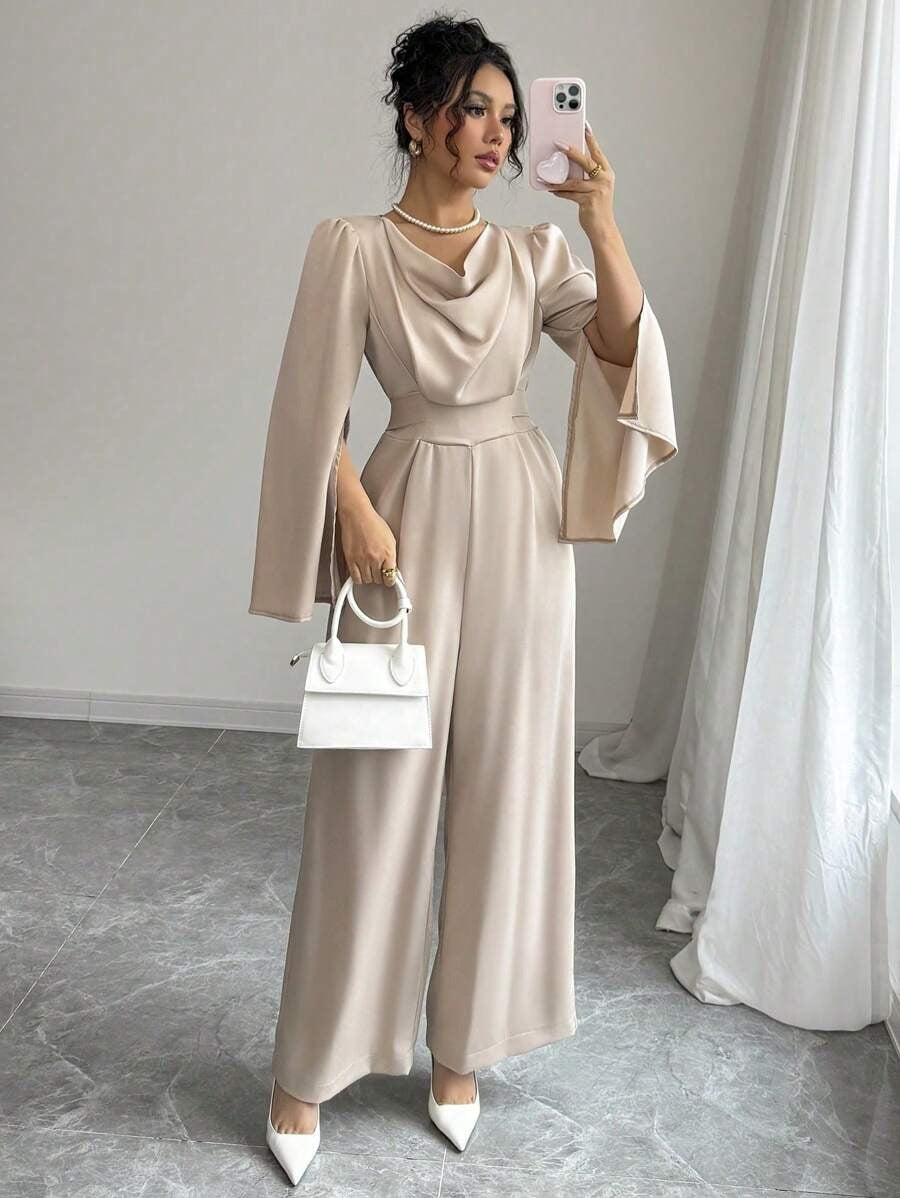 SHEIN Elenzga بدلة نسائية أنيقة بلون بيج